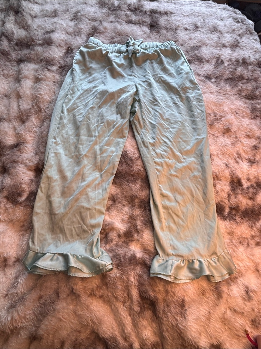 Vintage Y2K Victoria’s Secret Mint green Ruffle Hem Pajama Pants